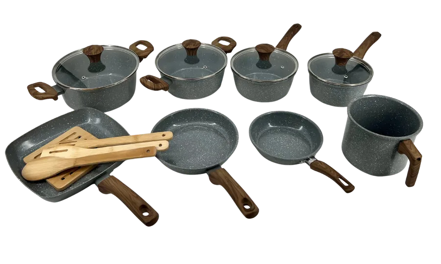 Jogo de Panelas com 8 Panelas + 4 Acessórios Bambu